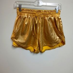 Vintage Y2K Gold Lame' Shorts Sz M